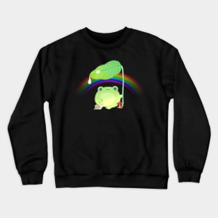 Cottagecore Rainbow Frog Crewneck Sweatshirt